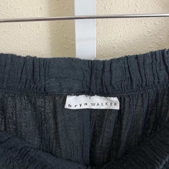 Bryn Walker Gauze Cotton Crop Cargo Pants Womens XL Black Lagenlook Boho - Picture 4 of 6